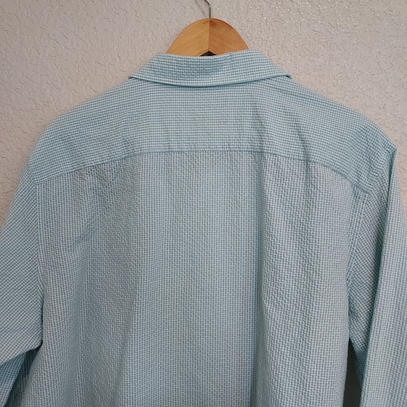 Banana Republic Mint Green Plaid Long Sleeve Button Up Size XL - Picture 7 of 10